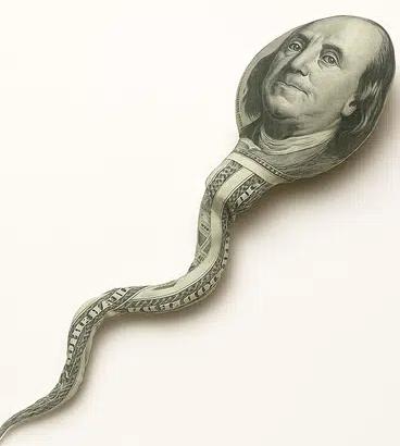 Ben Franklin money sperm